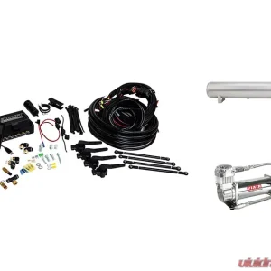 Air Lift Performance 3H 1/4" Air Line, 4 Gallon 5-Port Lightweight Raw Aluminum Tank, VIAIR 444C Compressor - Image 1