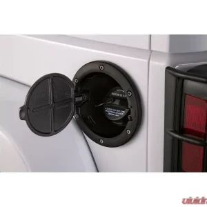 AMP Research Alloy Fuel Door, Black Aluminum - 07-18 Jeep Wrangler JK, 2 dr/4 dr Jeep Wrangler 2007-2018 - Image 4