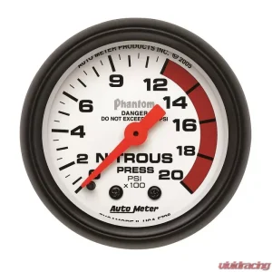 AutoMeter GAUGE; NITROUS PRESSURE; 2 1/16in.; 2000PSI; MECHANICAL; PHANTOM - Image 1