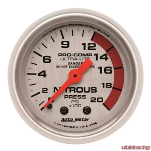 AutoMeter GAUGE; NITROUS PRESSURE; 2 1/16in.; 2000PSI; MECHANICAL; ULTRA-LITE - Image 1