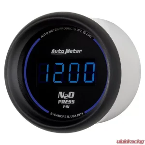 AutoMeter GAUGE; NITROUS PRESSURE; 2 1/16in.; 1600PSI; DIGITAL; BLACK DIAL W/BLUE LED - Image 2