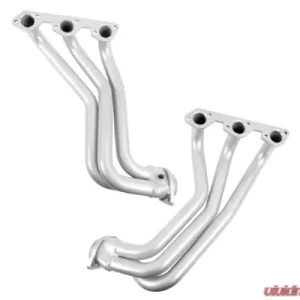 BBK Performance Parts 1-5/8 Long Tube Exhaust Headers With High Flow Cats Polished Silver Ceramic Jeep Wrangler 3.8 2007-2011 - Image 2
