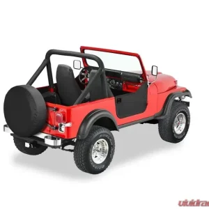 Bestop Black Denim Lower Fabric Half Doors w/ Wedge Style Strikers Jeep CJ-7 | Scrambler CJ-8 1976-1986 - Image 1