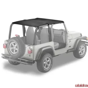 Bestop Black Denim Strapless Extended Safari Style Bikini Top Jeep Wrangler 1997-2002 - Image 1