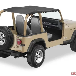 Bestop Black Denim Strapless Extended Safari Style Bikini Top Jeep Wrangler 1992-1995 - Image 1