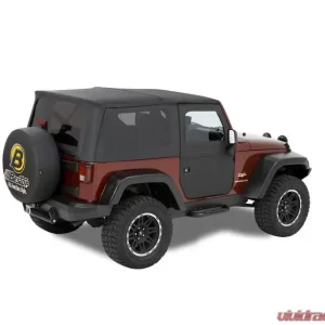 Bestop Black Diamond Front Full 2-Piece Fabric Doors Jeep Wrangler 2007-2018 - Image 1