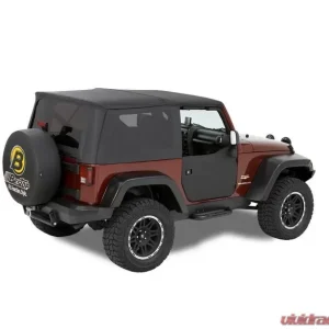 Bestop Black Diamond Front Door Lower Fabric Half Doors Jeep Wrangler 2007-2018 - Image 1