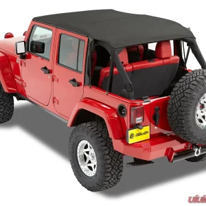 Bestop Black Diamond Header Extended Safari Style Bikini Top Jeep Wrangler 4Door 2010-2018 - Image 1
