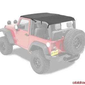 Bestop Black Diamond Header Extended Safari Style Bikini Top Jeep Wrangler 2-Door 2010-2018 - Image 1