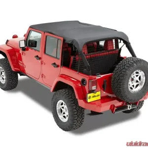 Bestop Black Diamond Header Extended Safari Style Bikini Top Jeep Wrangler 4-Door 2010-2018 - Image 1