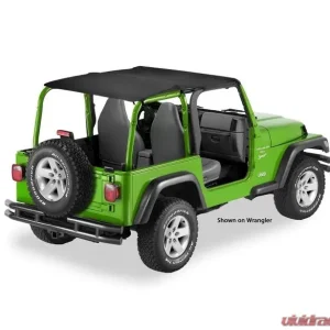 Bestop Black Diamond Header Extended Safari Style Bikini Top Jeep Wrangler 2004-2006 - Image 1