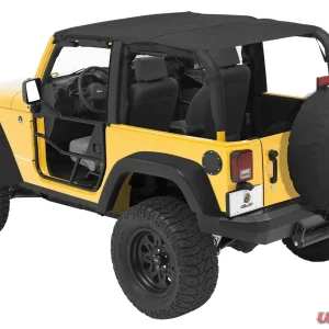 Bestop Black Diamond Header Extended Safari Style Bikini Top Jeep Wrangler 4-Door 2007-2009 - Image 1