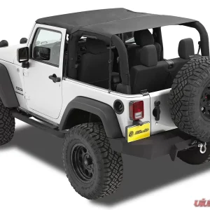 Bestop Black Diamond Header Extended Safari Style Bikini Top Jeep Wrangler 2-Door 2010-2018 - Image 1