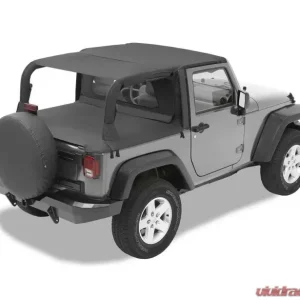 Bestop Black Diamond Header Extended Safari Style Bikini Top Jeep Wrangler 2-Door 2007-2009 - Image 1