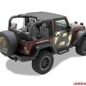 Bestop Black Diamond Header Standard Targa Style Bikini Top Jeep Wrangler 2-Door 2010-2018 - Image 1