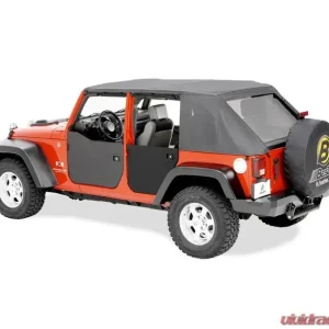Bestop Black Diamond Rear Door Lower Fabric Half Doors Jeep Wrangler 4-Door 1997-2006 - Image 1