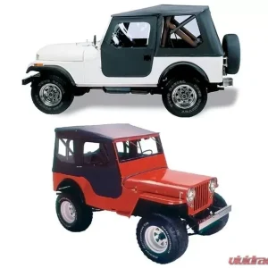Bestop Black Crush Tigertop Soft Top Jeep CJ3A | M38 1948-1953 - Image 1