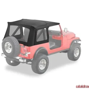 Bestop Black Denim Supertop Classic Replacement Skin Clear Window Jeep CJ-7 | Wrangler 1976-1995 - Image 1