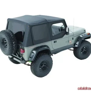 Bestop Black Sailcloth Replace-a-Top Tinted Windows w/ Upper Door Skins Jeep Wrangler 1988-1995 - Image 2