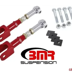 BMR Suspension Toe Rods Rear Rod Ends On-Car Adjustable Red Ford Mustang 2015-2022 - Image 2