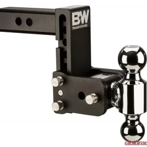 B&W Trailer Hitches B&W Tow And Stow Dual Ball 2" Adj Ball Mount 5" Drop/5-1/2" Rise, Black - Image 1