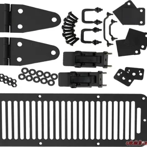 Kentrol Hood Kit with TJ Style Hood Catch, Powdercoat Black for Jeep CJ | YJ 1978-1995 - Image 1