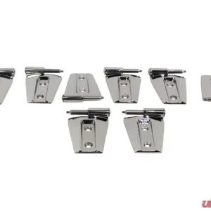 Kentrol Door Hinge Set 8 Pieces Polished Silver for Jeep JK 2007-2018 - Image 2