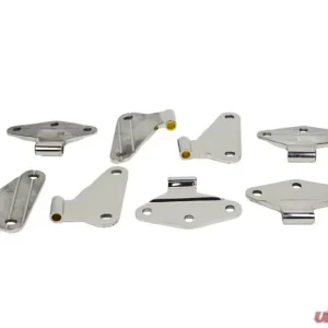 Kentrol Body Door Hinge Set 8 Pieces Polished Silver for Jeep JK 2007-2018 - Image 3