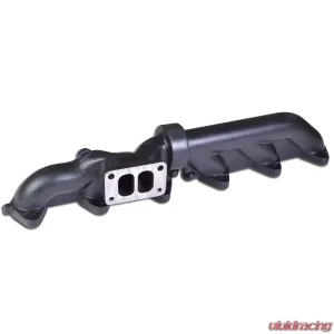 ATS Diesel 2003-07.5 5.9L Cummins 2-Piece Pulse Flow Exhaust Manifold Kit T-3 Turbo Flange Non Wastegated Ceramic Coated Black - Image 1