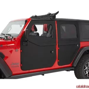 Bestop Black Diamond Front Full 2-Piece Fabric Doors Jeep Gladiator | Wrangler 2018-2021 - Image 1