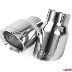 APR 3.5" Polished Silver Double Walled Slashcut Exhaust Tips for Audi, Porsche, Volkswagen - Image 1