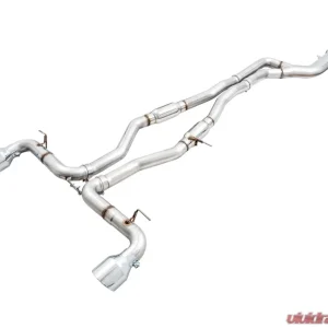 AWE Tuning Resonated Track Edition Exhaust | 3" Diameter | 5" Dual Chrome Silver Tips Toyota GR Supra 2023-2025 - Image 1