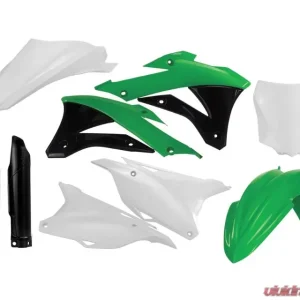 Acerbis Full Plastic Kit Black/White/Green Kawasaki KX100 14-15 - Image 1
