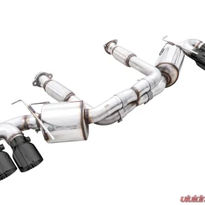 AWE Tuning Touring Edition Exhaust | 3" Diameter | 4.5" Quad Diamond Black Tips Chevrolet Corvette Stingray 2020-2025|Chevrolet Corvette E-Ray 2024-2025 - Image 1