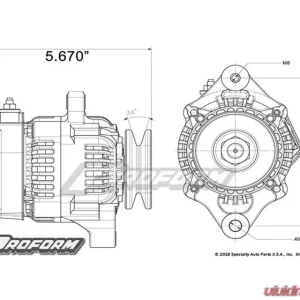 Pro Form 50 Amp Universal 1-Wire Mini Alternator Black Crinkle Finish - Image 2