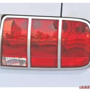 Drake Polished Satin Chrome Pair Tail Light Bezel Ford Mustang 2005-2009 - Image 1