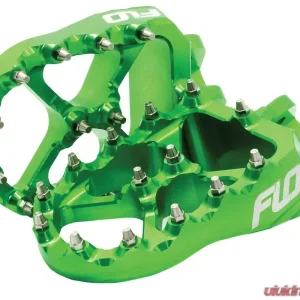 Flo Motorsports Green Pro Series Foot Pegs Honda | Kawasaki 2002-2019 - Image 1