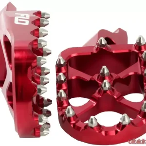 Flo Motorsports Red Pro Series Foot Pegs Honda | Kawasaki 2002-2019 - Image 1