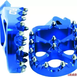 Flo Motorsports Blue Pro Series Foot Pegs Yamaha 1999-2019 - Image 1