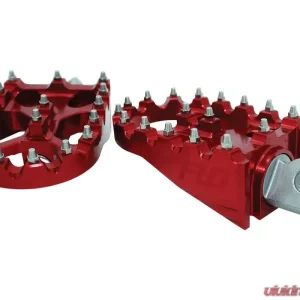 Flo Motorsports Red 2" X 3.125" Moto Style Footpeg Set Harley-Davidson 1991-2019 - Image 1