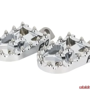 Flo Motorsports Chrome 2" x 3.125" Moto Style Footpeg Set Harley-Davidson 1972-2019 - Image 1