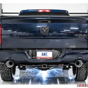 AWE Tuning 0FG Dual Rear Exit Cat Back | 3" Diameter | 5" Dual Chrome Silver Tips Ram 1500 2011-2018 - Image 4