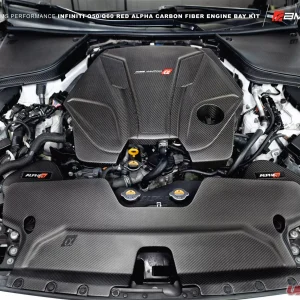 AMS Performance Red Alpha Matte Carbon Engine Cover Infiniti Q50 | Q60 2016-2022 - Image 2