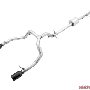 AWE Tuning 0FG Cat Back Split Rear Exit Exhaust | 3" Diameter | 5" Dual Diamond Black Tips Chevrolet Silverado 1500 2019-2025|GMC Sierra 1500 Limited 2022-2022 - Image 1