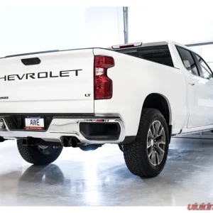 AWE Tuning 0FG Cat Back Split Rear Exit Exhaust | 3" Diameter | 4" Quad Diamond Black Tips Chevrolet Silverado 1500 2019-2025|GMC Sierra 1500 2019-2025 - Image 2