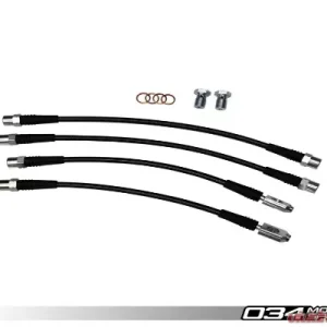 034 Motorsports Stainless Steel Braided Brake Line Kit Audi A4 | S4 Quattro B6/B7 2002-2008 - Image 1