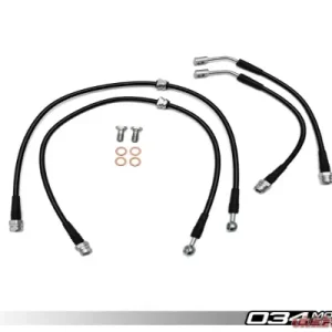 034 Motorsports Stainless Steel Braided Brake Line Kit Audi A3/S3 | VW Golf R 2015+ - Image 1