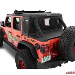 Bestop Halftop Soft Top Black Twill Jeep Wrangle JL 2018-2022 - Image 2