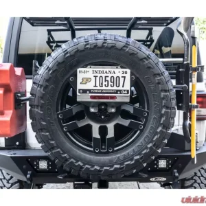 LOD Spare Tire License Plate Relocation Kit New Release Black Texture Jeep JL Wrangler 2018-2022 - Image 1