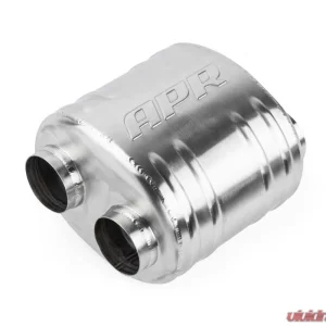 APR Premium Sound Absorption Muffler, Dual 2.5" Inlet/Outlet, Oval T304 Stainless Steel, 220mm x 169mm x 211mm - Image 1